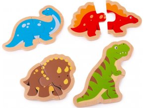 Bigjigs Toys Dřevěné puzzle dinosauři