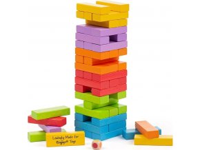 Bigjigs Toys Barevná Jenga