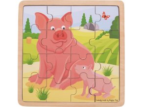 Bigjigs Toys puzzle - Prasátko se selátkem