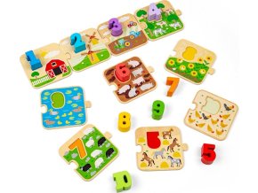 Bigjigs Toys Puzzle s obrázky a čísly