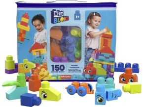 Mega Bloks First Builders Pořádně velký pytel kostek - modrý