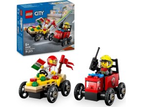 LEGO® City 60458 Závodní balíček: Rozvoz pizzy vs. hasičské auto