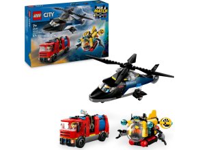 LEGO® City 60462 Remix: Helikoptéra, hasičský vůz a ponorka