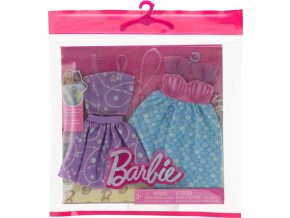 Barbie Set šatiček Fialovo-tyrkysová sada s náhrdelníkem