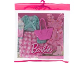 Barbie Set šatiček Růžovo-tyrkysová sada s taškou