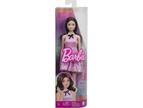 Barbie panenka modelka - kostičkované šaty