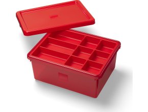 LEGO® úložný box s organizérem - červená