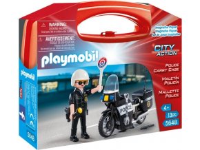 PLAYMOBIL® 5648 Přenosný kufřík Policista s motorkou