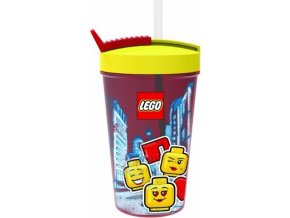 LEGO ICONIC Classic kelímek s brčkem žlutá-červená