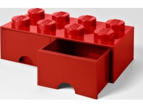 LEGO Úložný box 250x502x181 se šuplíky červený