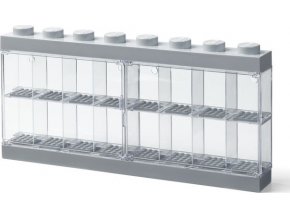 LEGO vitrínka na 16 minifigurek šedá