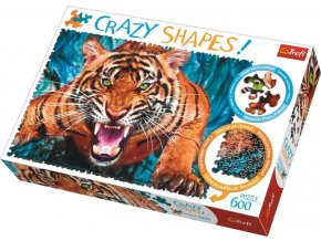 Puzzle Crazy Shapes Tváří v tvář tygrovi 600 dílků
