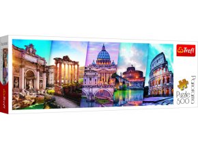 Puzzle panoramatické Cestování do Itálie 500 dílků