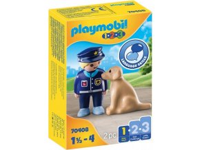 PLAYMOBIL 70408 Policista se psem (1.2.3)