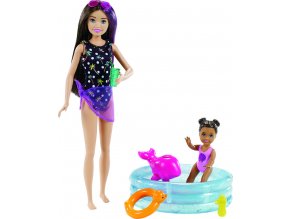 Barbie chůva herní set s bazénkem