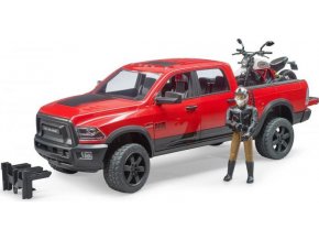 Bruder Ram 2500 nákladní auto s motorkou a řidičem