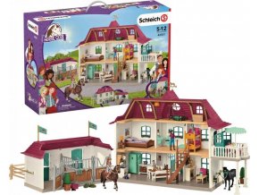 Schleich 42551 Velký dům se stájí, příslušenstvím a kloubovými figurkami