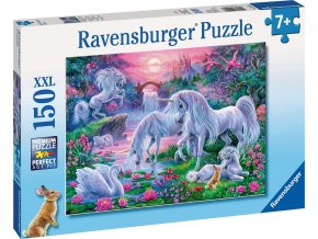 Ravensburger 10021 Jednorožci při západu slunce; 150 dílků