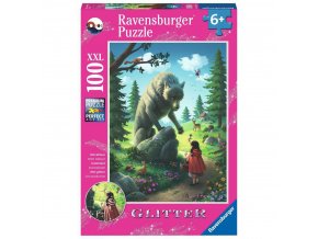 Ravensburger 12988 Puzzle Červená karkulka a vlk 100 dílků XXL Glitter