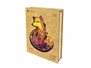 Dřevěné barevné puzzle - Tajemná liška