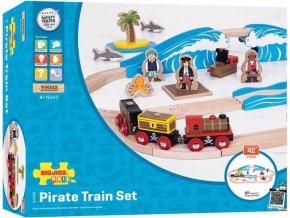 BIGJIGS RAIL Dřevěná vláčkodráha piráti