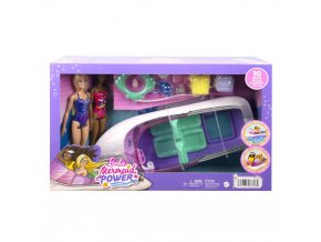 Barbie set člun s 2 panenkami