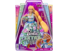Barbie panenka Extra Fancy Stylová dlouhovláska s modrou kočičkou
