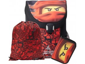 LEGO Ninjago Red EASY - školní aktovka, 3 dílný set