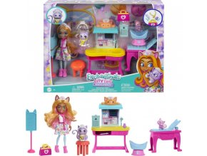 Enchantimals City Ozdravná ordinace Dr. Carlin Cat & Washer & Hurdle