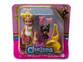 Barbie Chelsea panenka a domácí mazlíčci Banán a pejsek