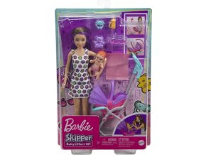 Barbie chůva herní set s kočárkem a miminkem