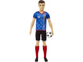Barbie Ken fotbalista v modré tričku brunet