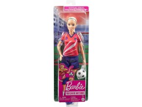 barbie fotbalistka v cervenem dresu blondynka 1