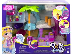 Polly Pocket Pollyville Zábavná automyčka Plameňák, HHJ05