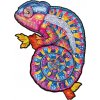 DŘEVĚNÉ BAREVNÉ PUZZLE - Hypnotický chameleon