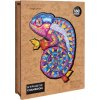 DŘEVĚNÉ BAREVNÉ PUZZLE - Hypnotický chameleon