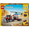 LEGO® Creator 3 v 1 31146 Náklaďák s plochou korbou a helikoptéra