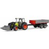 Bruder 02112 Farmer - traktor Claas Nectis s předním nakladačem a přívěsem - ARCH.