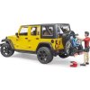 Bruder 02543 Volný čas - Jeep Wrangler Rubicon Unlimited s horským kolem a cyklistou