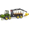 Bruder 02133 Farmer - John Deere s ramenem a 4 kládami