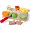 Bigjigs Toys Set dřevěných potravin sýry na desce