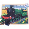 Bigjigs Toys Dřevěné puzzle historický vlak Flying Scotsman 35 dílků