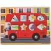 Bigjigs Toys Vkládací puzzle autobus se zvířátky