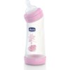 Láhev zahnutá bez BPA Well-Being silikonový dudlík růžová 250 ml