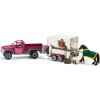 Schleich 42346 Pick-up s přívěsem a koněm