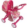 Dětský kočárek pro panenky 2v1 Baby Mix růžový - motýlci