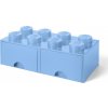LEGO Úložný box 250x502x181 se šuplíky světle modrý