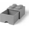 LEGO Úložný box 250x252x181 se šuplíkem šedý