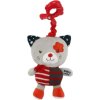 Dětská plyšová hračka s hracím strojkem Baby Mix kočička červená