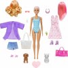 Barbie COLOR REVEAL se zvířátkem Pláž vs. párty